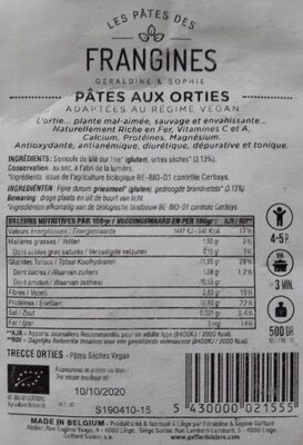 Pâte trecce Ortie 350 gr