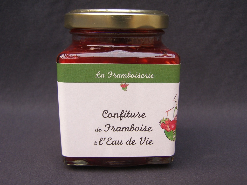 Confiture framboises à l'eau de vie