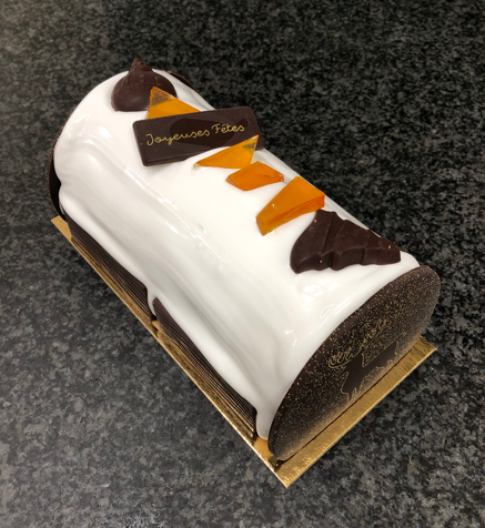 Bûche de noêl ( glacée) vanille et caramel beurre salé bio